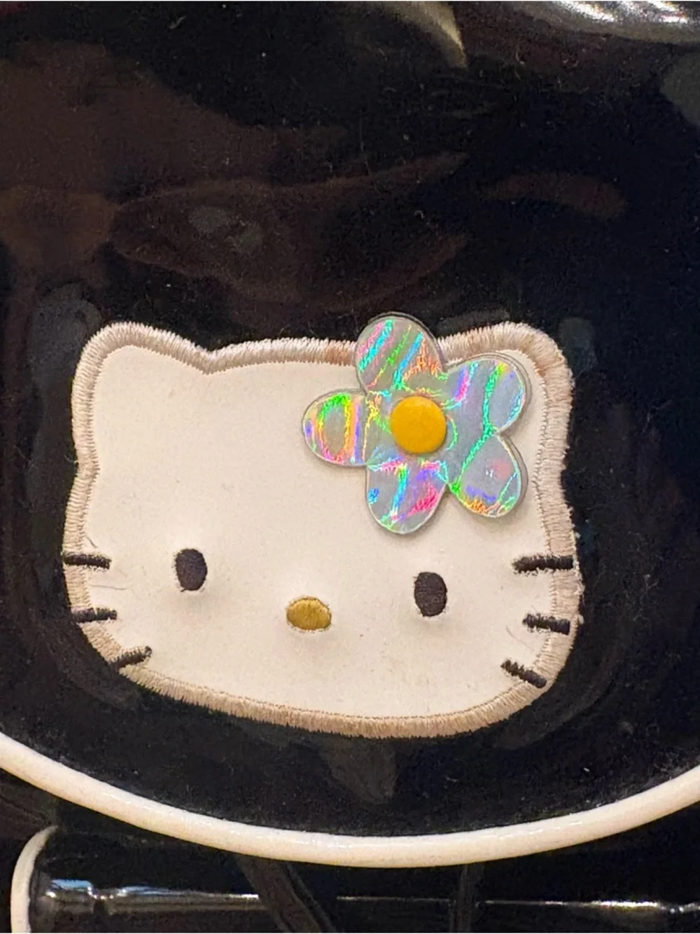 Hello Kitty Black Patent Mini Backpack 9”x10”